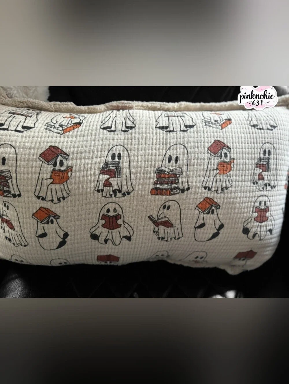 Rachel Zoe Ghost Reading a Book Halloween Decor Throw Pillow